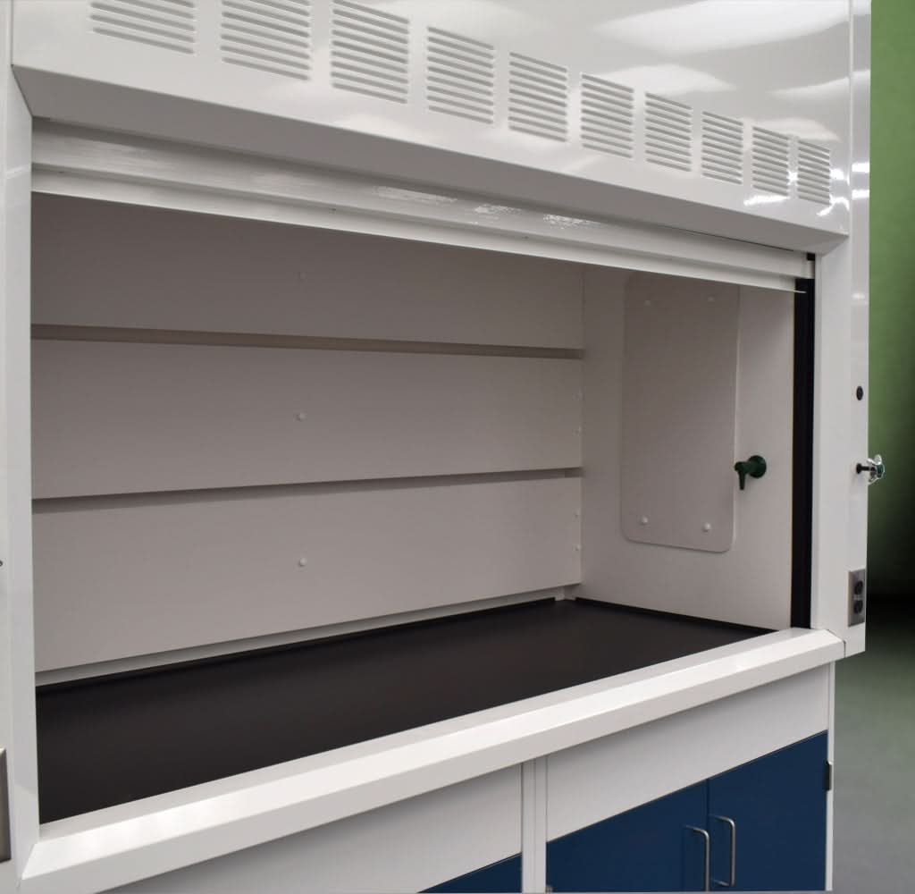 6ā² Fisher American Fume Hood w/ Acid Storage & 4ā² Sink Cabinet