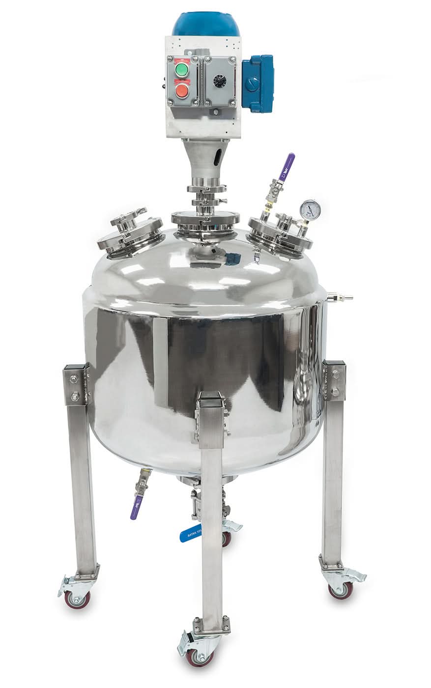 BVV Jacketed Reactor with Motor and Collection Vessel