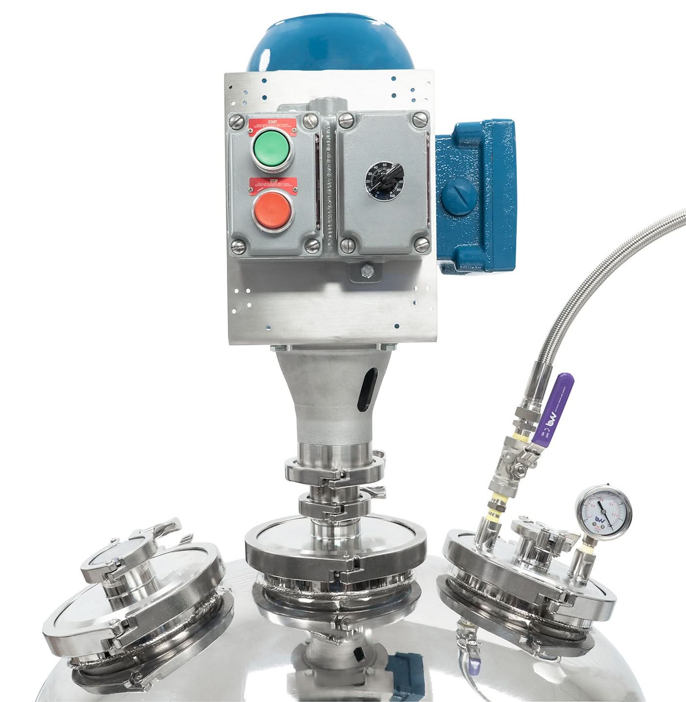 BVV Jacketed Reactor with Motor and Collection Vessel