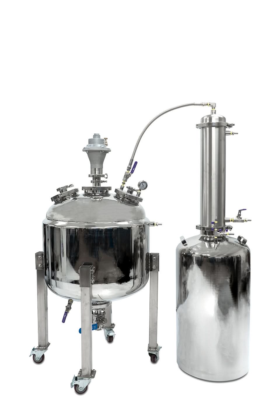 BVV Jacketed Reactor with Motor and Collection Vessel