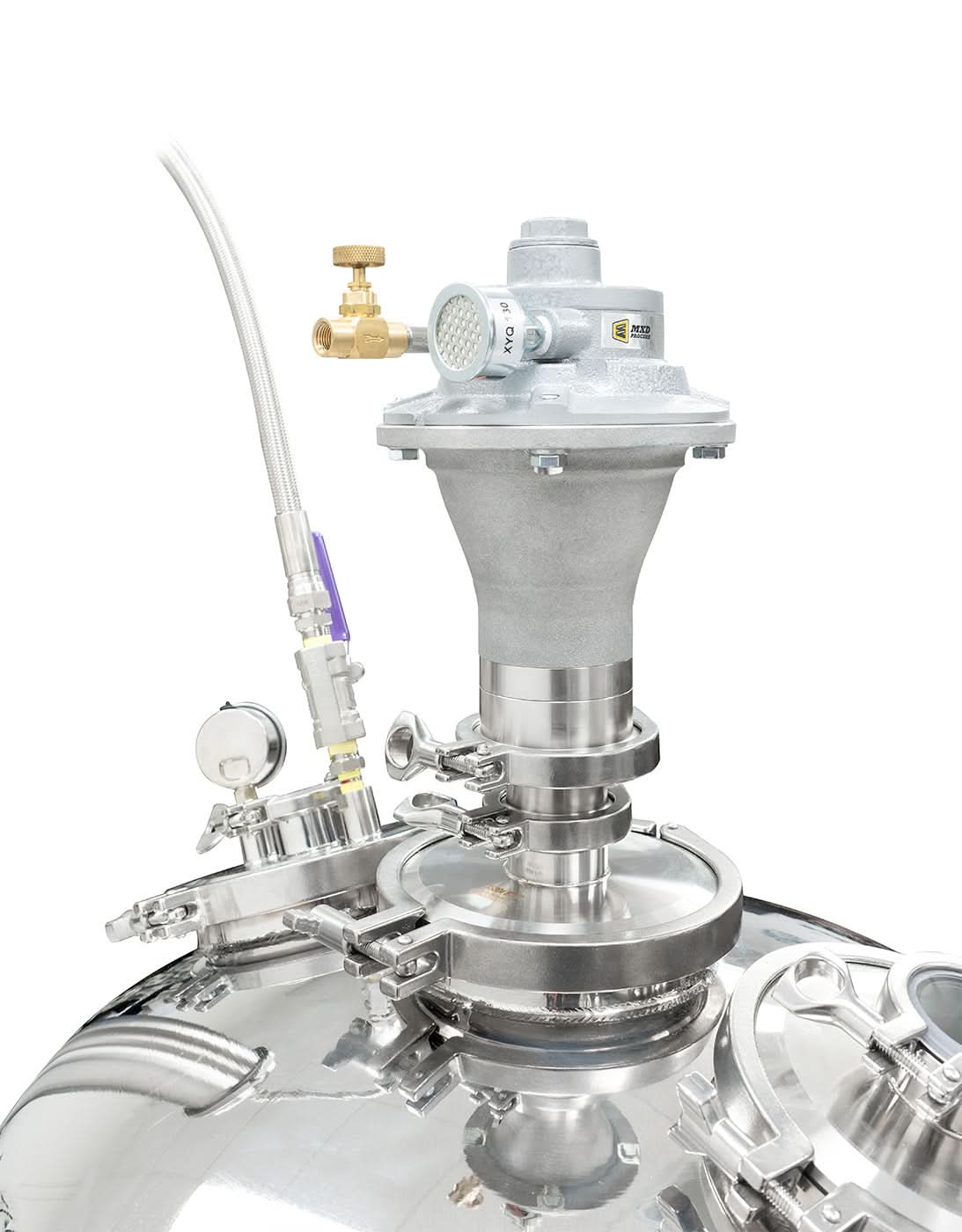 BVV Jacketed Reactor with Motor and Collection Vessel
