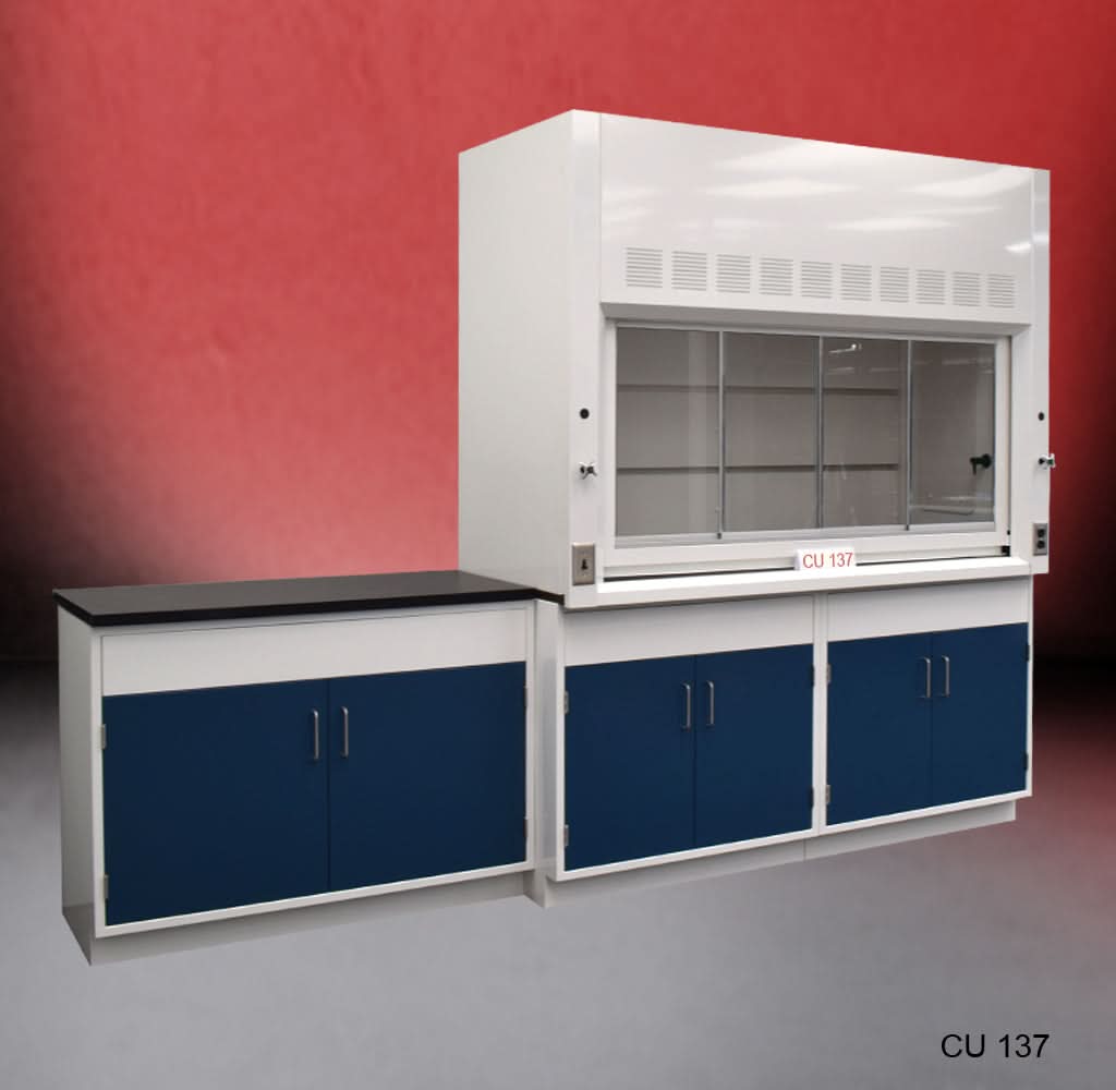6′ Fisher American Fume Hood w/ 4′ Cabinets