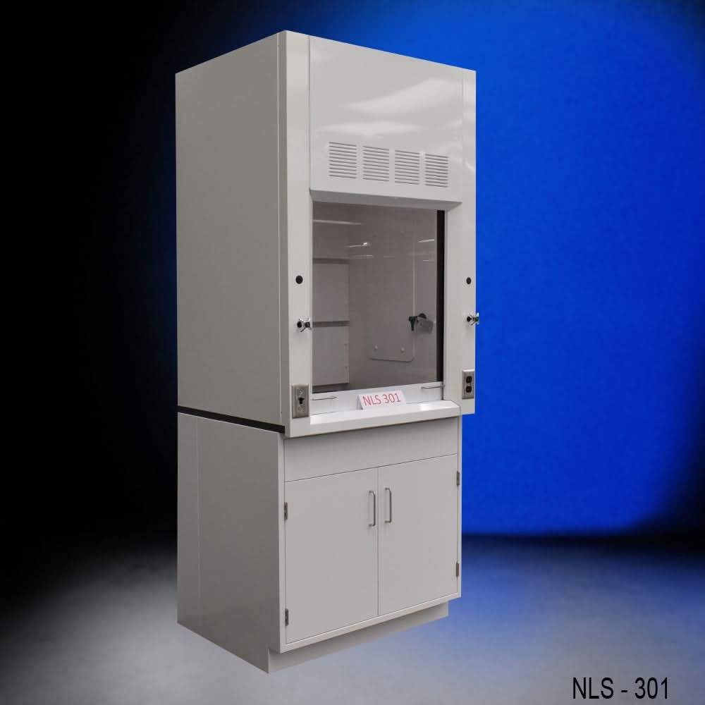 3′ Fisher American Fume Hood w/ General Cabinets