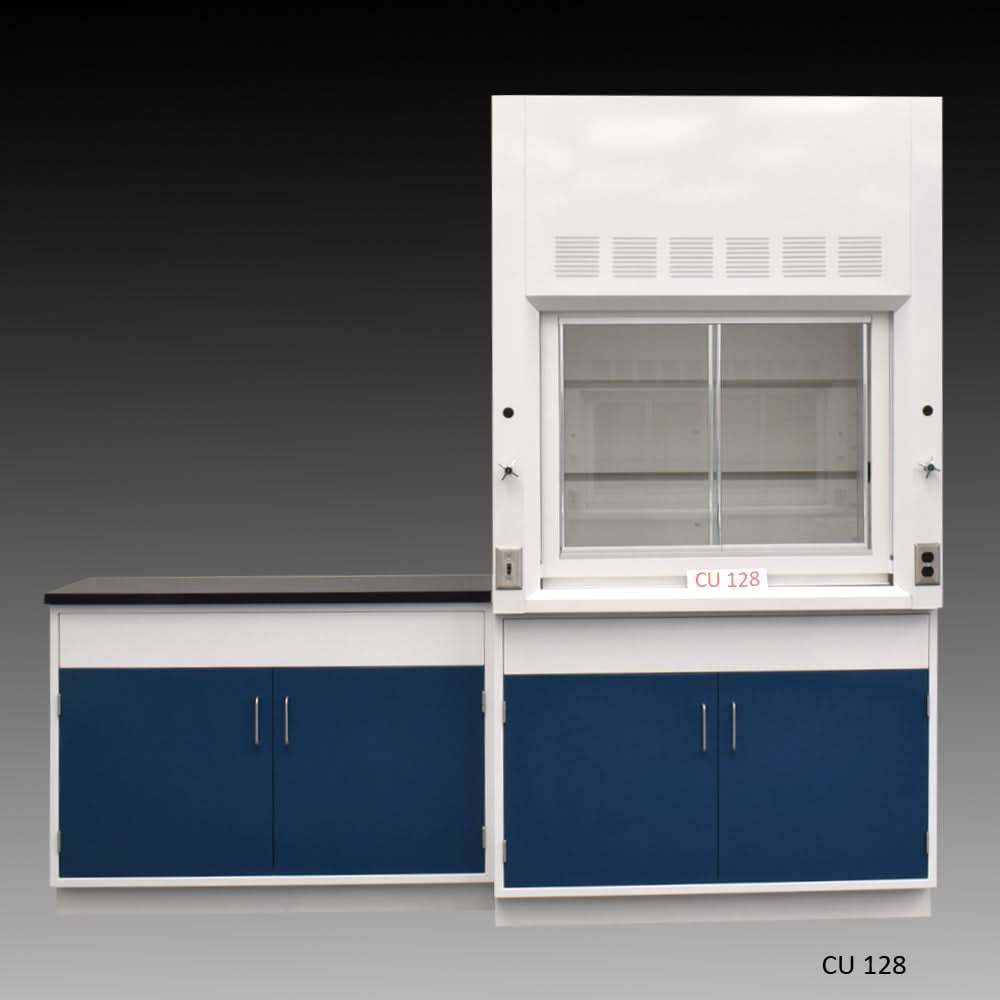 4′ Fisher American Fume Hood w/ General Storage 4′ Laboratory Cabinets