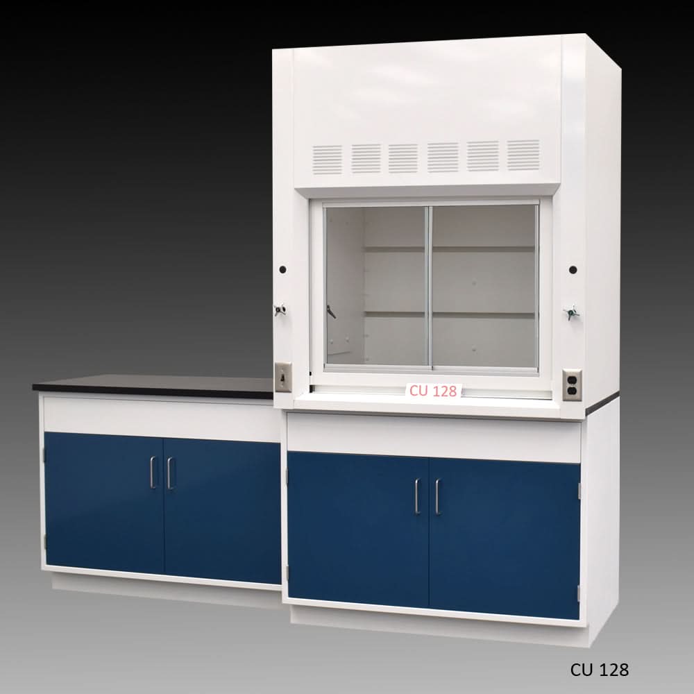 4′ Fisher American Fume Hood w/ General Storage 4′ Laboratory Cabinets