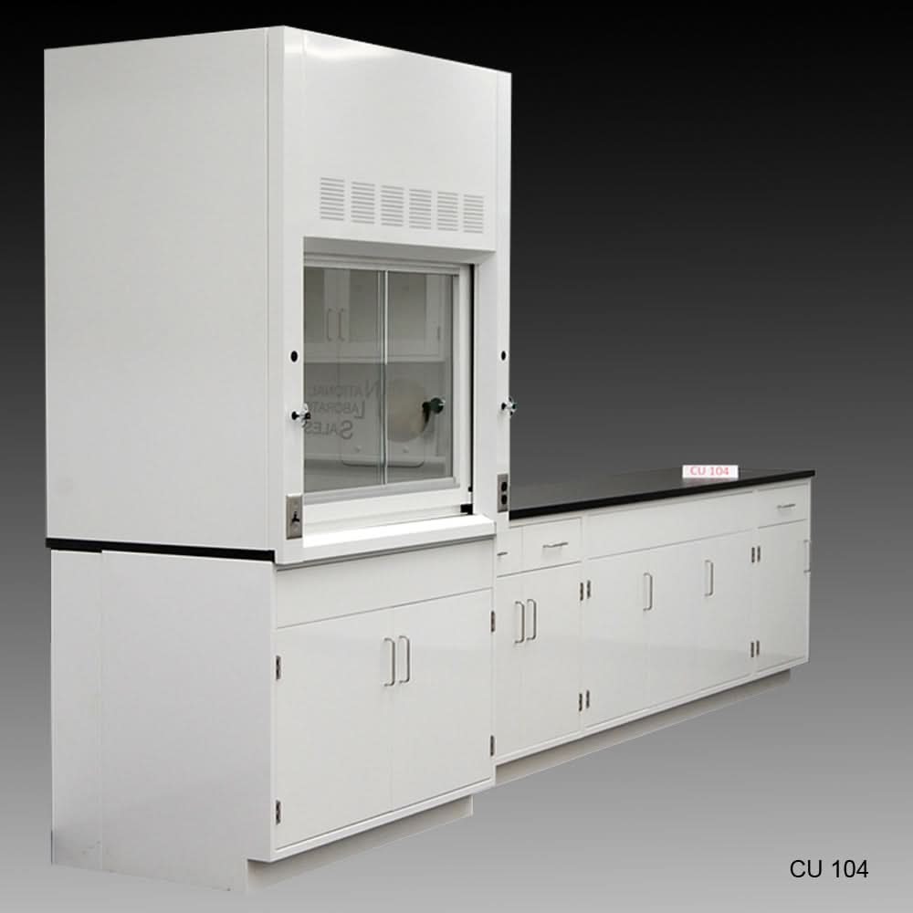 4ā² Fisher American Fume Hood w/ Storage & 10ā² Cabinets
