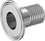 High-Polish Quick-Clamp Sanitary Tube Fitting, 304 Stainless Steel Adapter For 2" Tube Od x 2" Barbed Hose Id