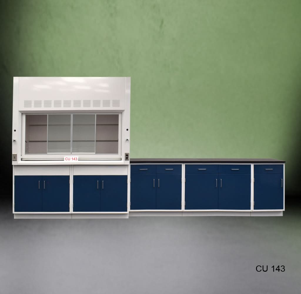 6′ Fisher American Fume Hood w/ 9′ Cabinets