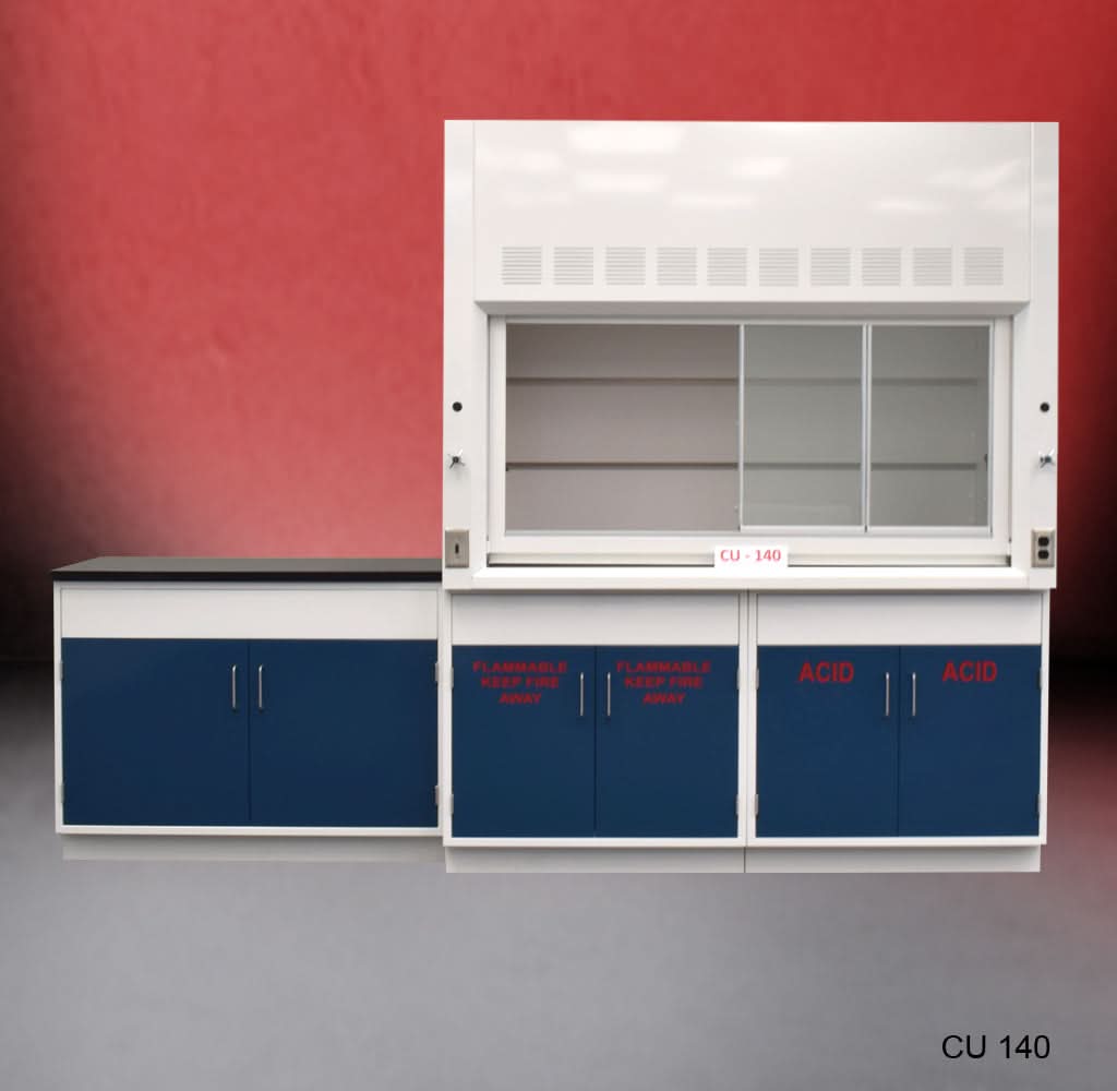 6′ Fisher American Fume Hood w/ 9′ Flammable & General Storage