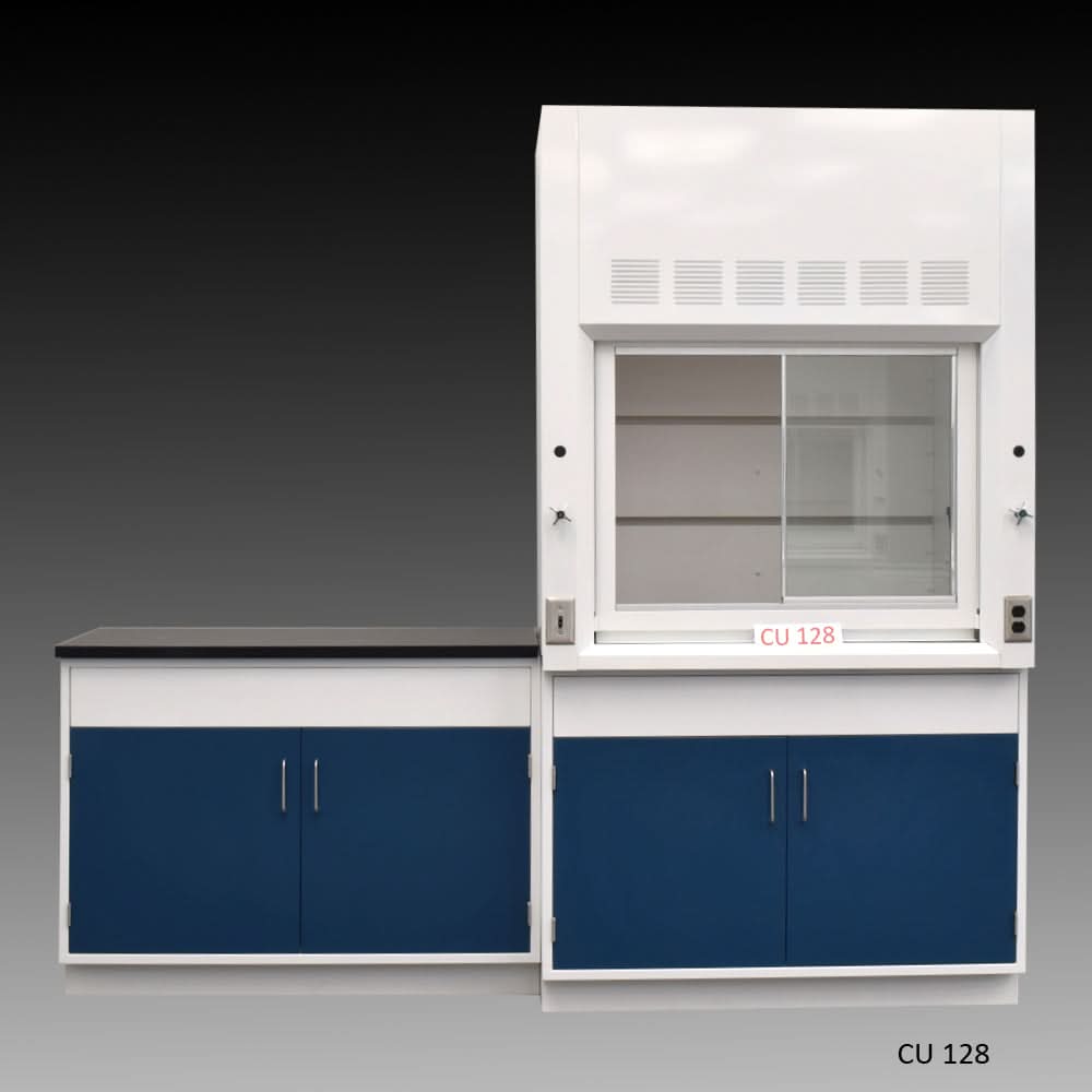 4′ Fisher American Fume Hood w/ General Storage 4′ Laboratory Cabinets