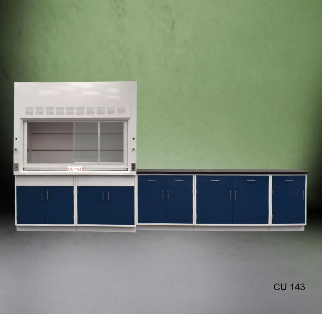 6′ Fisher American Fume Hood w/ 9′ Cabinets