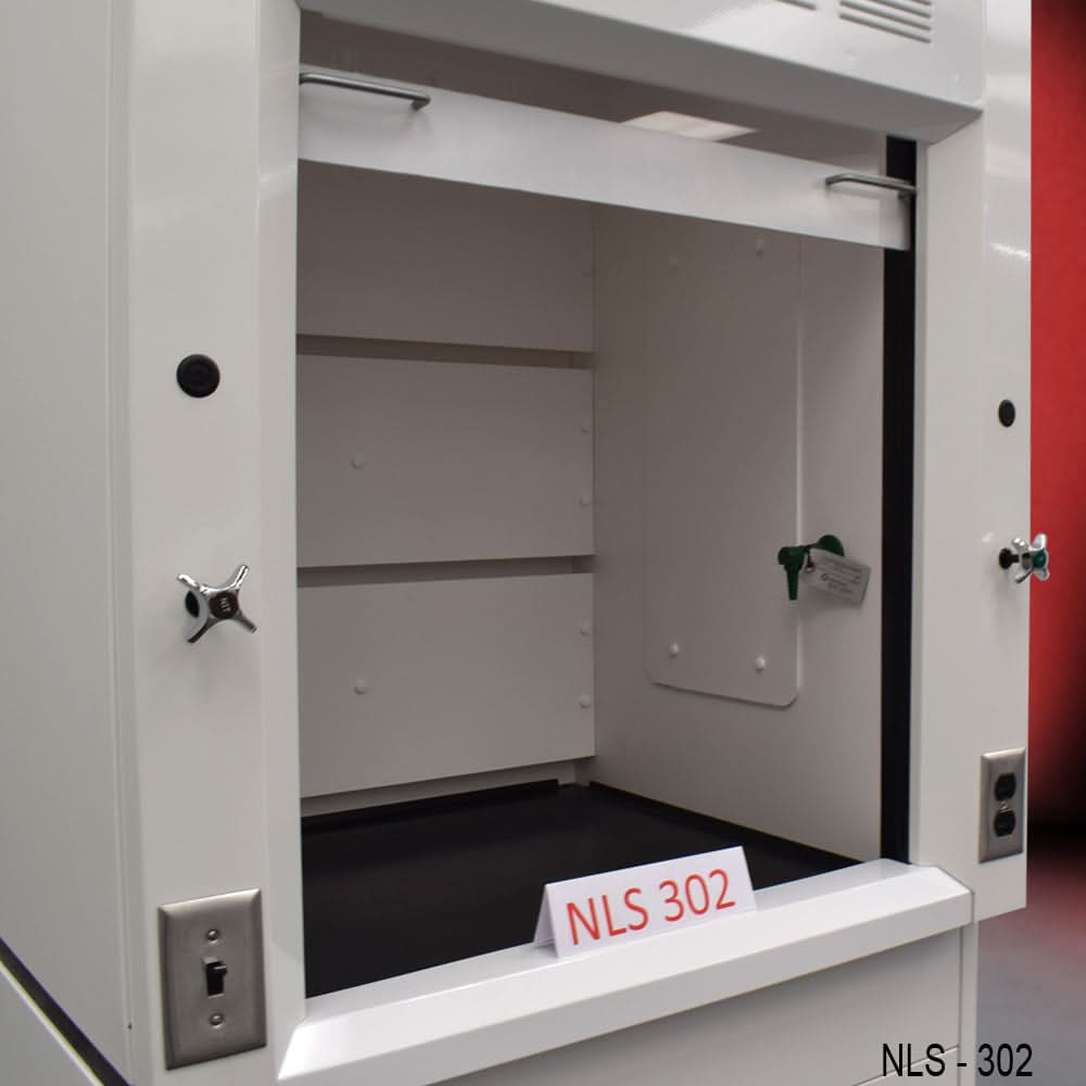 3′ Fisher American Fume Hood w/ Acid Cabinets