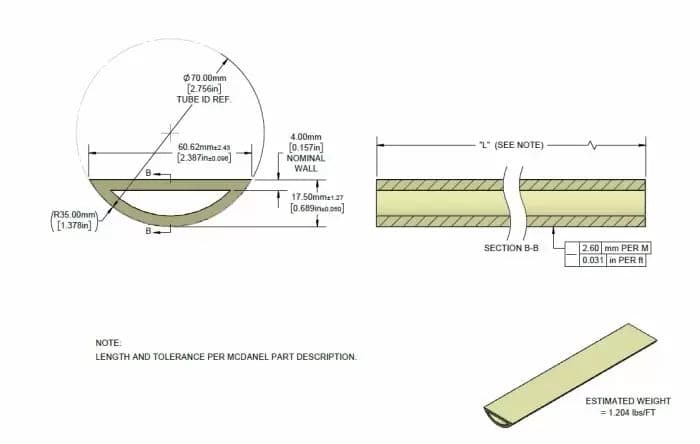 Alumina Ceramic Dee Tubes, Open Both Ends
