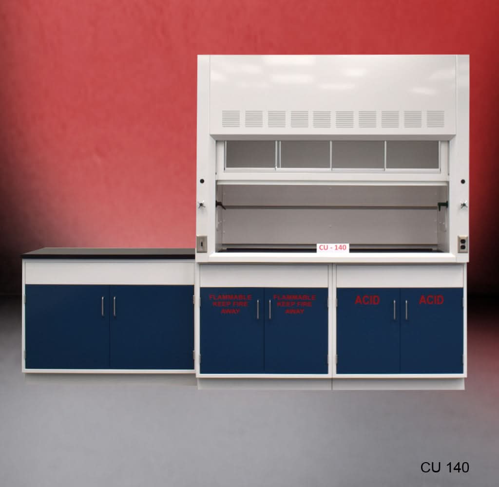 6′ Fisher American Fume Hood w/ 9′ Flammable & General Storage