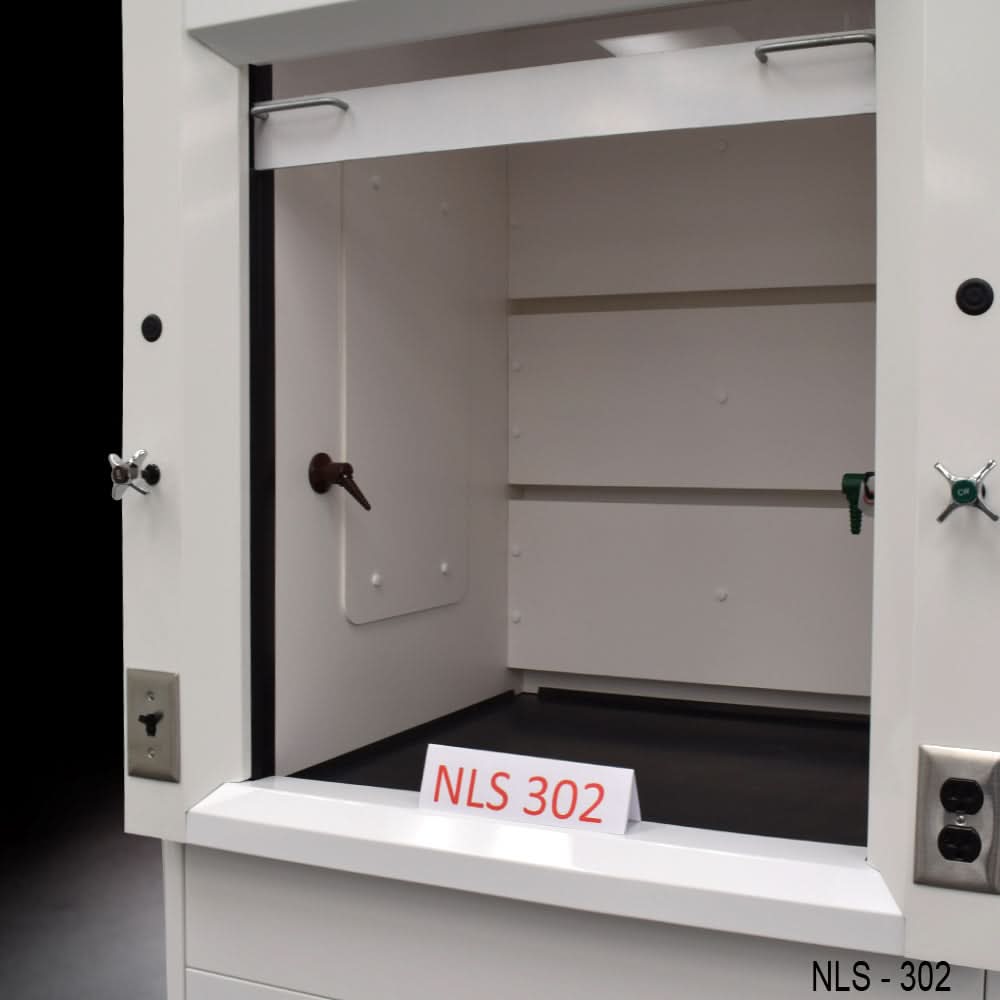 3′ Fisher American Fume Hood w/ Acid Cabinets