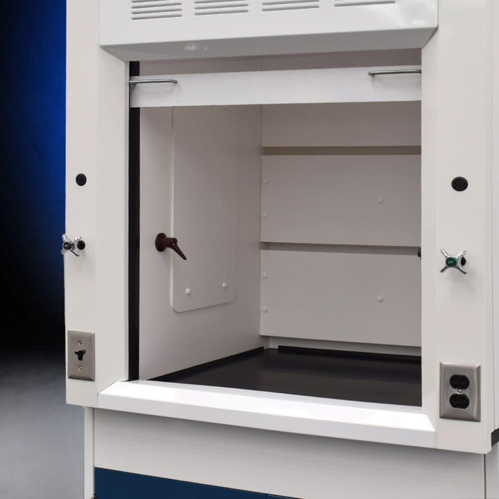 3ā² Fisher American Fume Hood w/ 14ā² Laboratory Cabinets & Flammable Storage