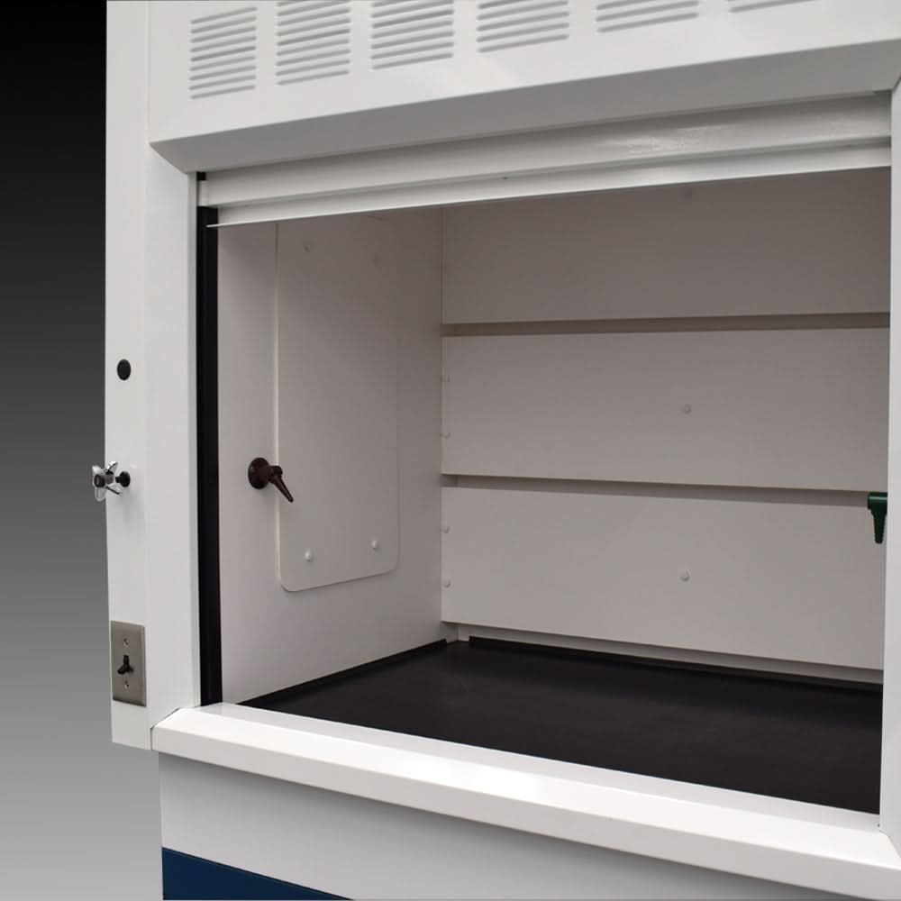 4′ Fisher American Fume Hood w/ General Storage 4′ Laboratory Cabinets