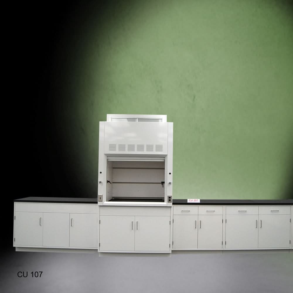 4ā² Fisher American Fume Hood w/ Storage 15ā² Laboratory Cabinet Group