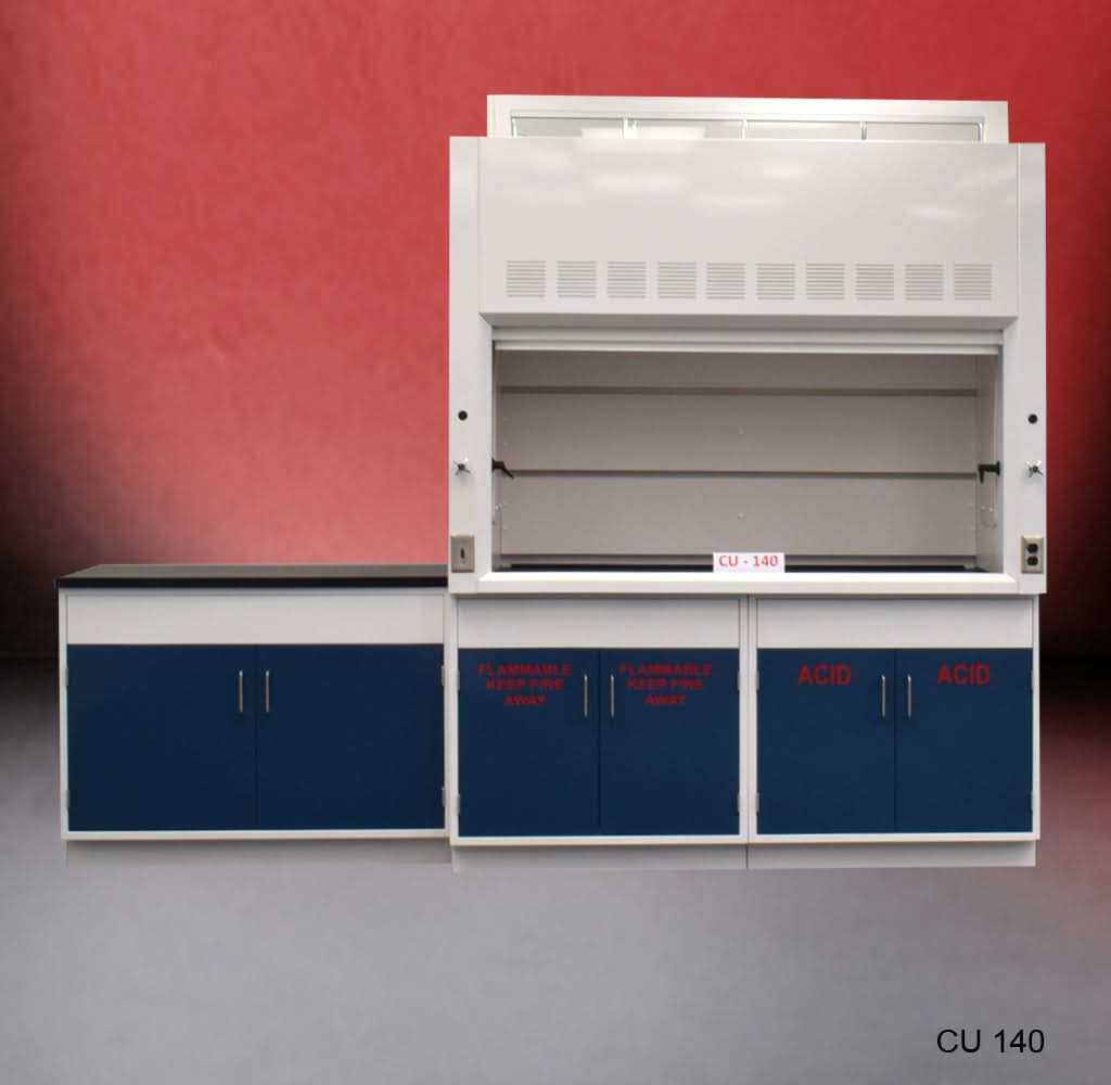 6′ Fisher American Fume Hood w/ 9′ Flammable & General Storage