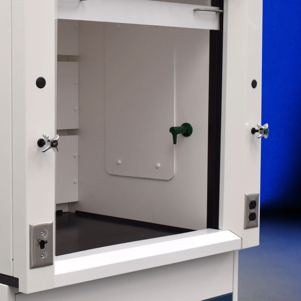 3ā² Fisher American Fume Hood w/ 14ā² Laboratory Cabinets & Flammable Storage