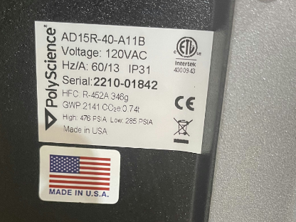 PolyScience AD -40°C To 200°C 15L Capacity Recirculating Chiller Refurb 2022