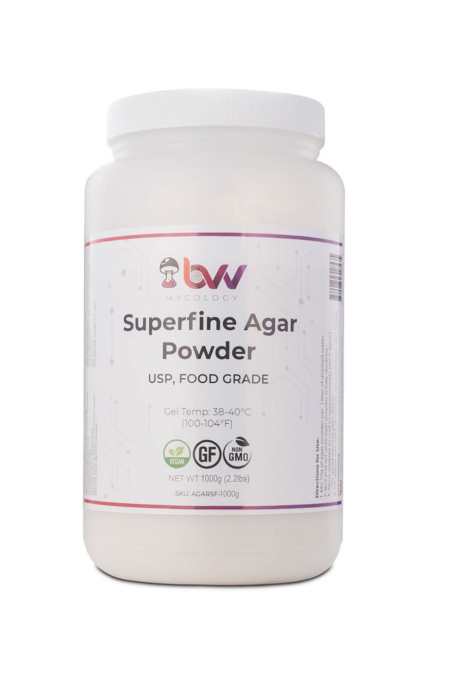 BVV Superfine Agar Powder for Mushrooms Mycology Petri Dishes