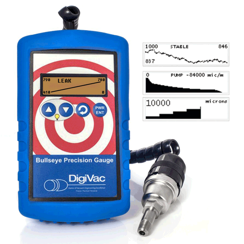 DigiVac Bullseye Precision Gauge with Bluetooth | Wireless Vacuum Gauge NPT, KF25