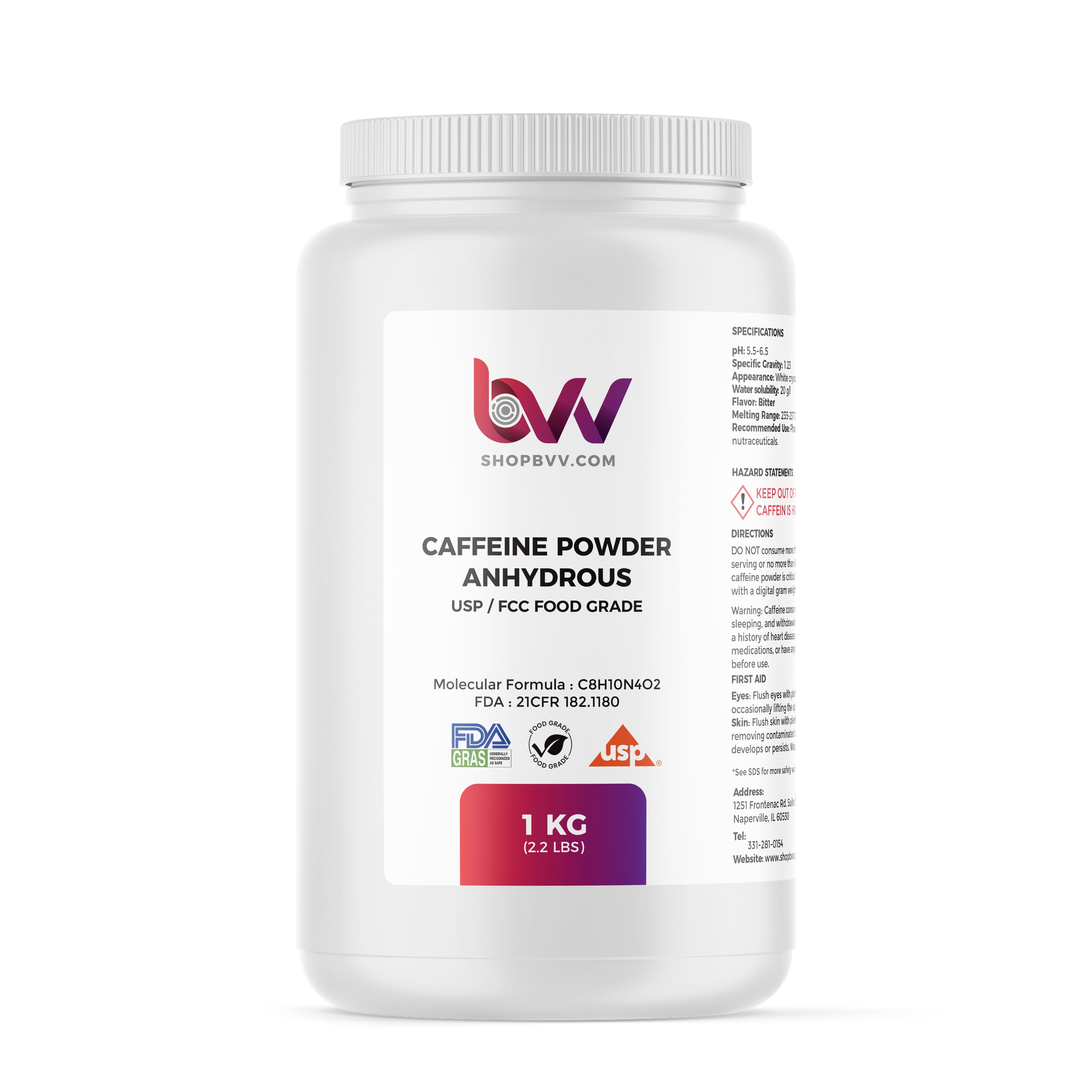 Caffeine Powder ≥99.0% USP/FCC/Food Grade