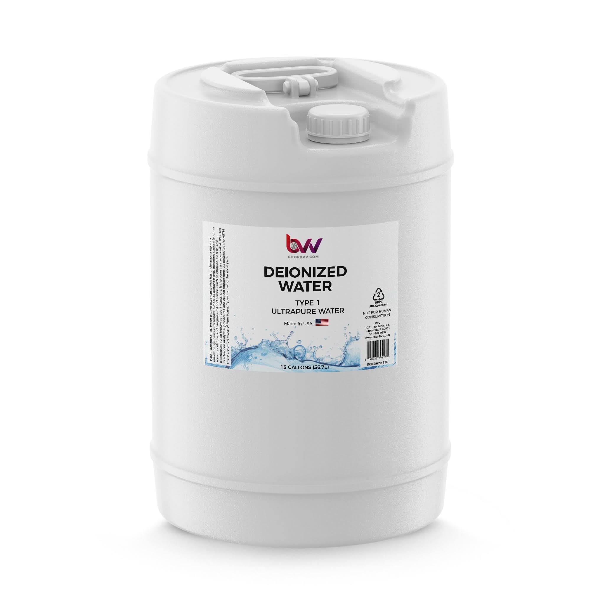 BVV Deionized Water (DI) - Ultrapure Water - Type 1