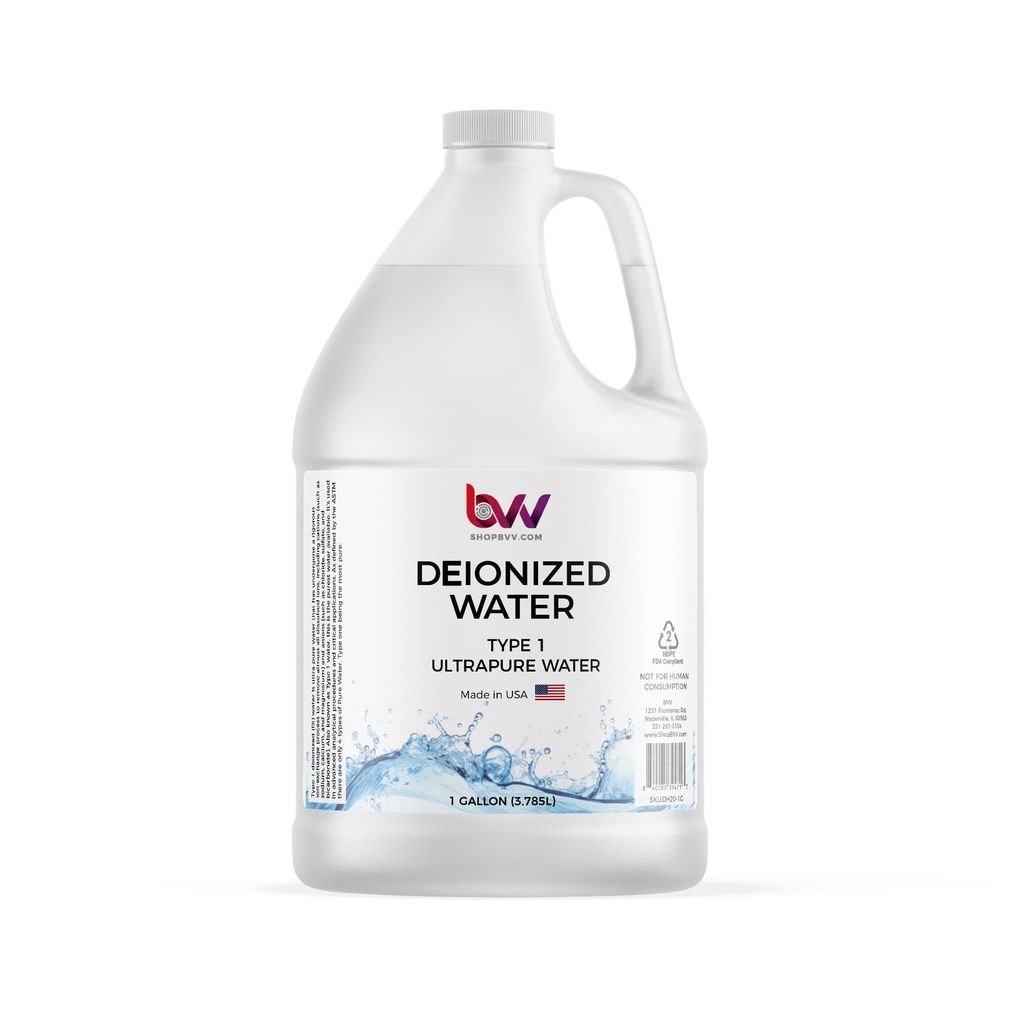 BVV Deionized Water (DI) - Ultrapure Water - Type 1