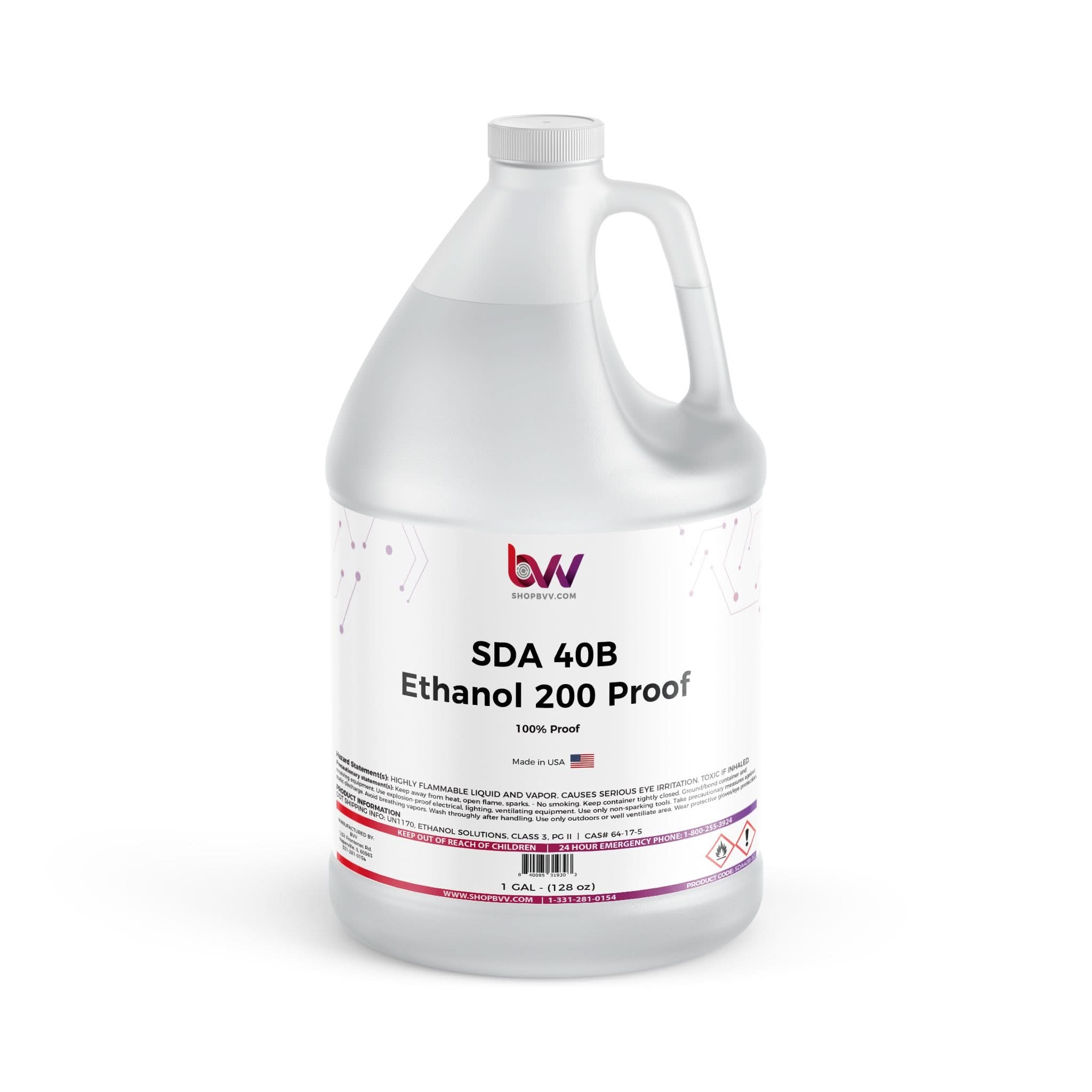 SDA 40B w/ 200 Proof Ethanol (100% ABV) Lab Grade