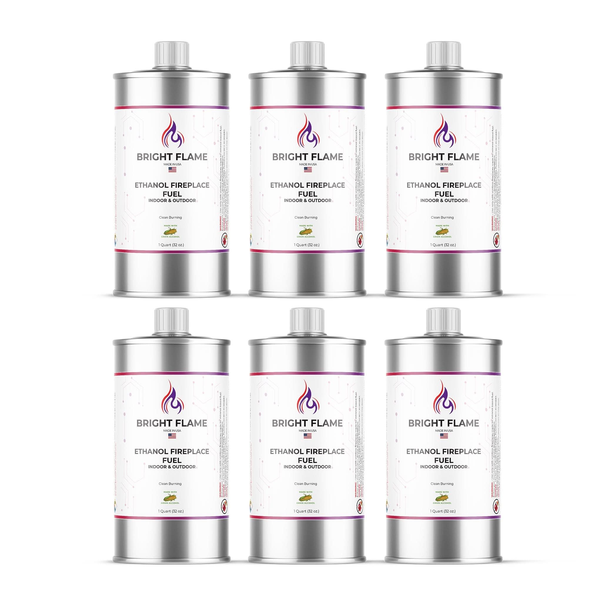 BVV Fireplace Fuel Clean Burning, Odorless, and Smokeless Grain Ethanol, Fuel for Table Top Fire Pit