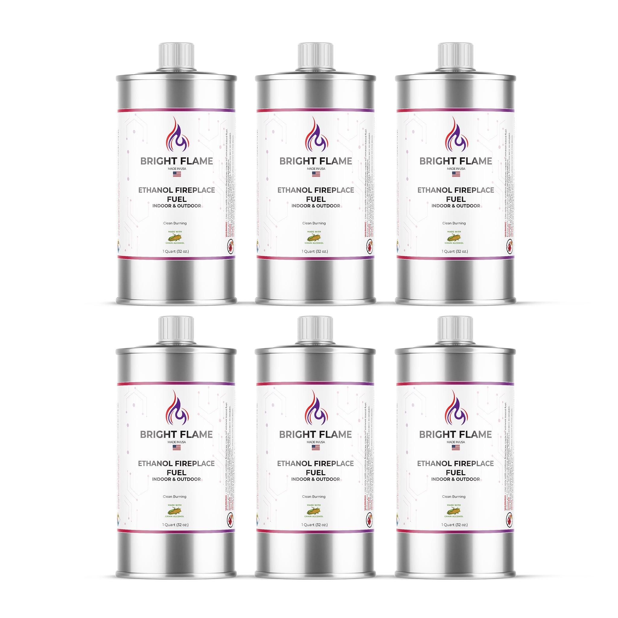 BVV Fireplace Fuel Clean Burning, Odorless, and Smokeless Grain Ethanol, Fuel for Table Top Fire Pit