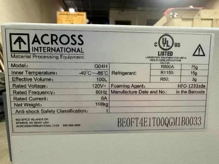 Ai RapidChill 4 CF -86°C Stackable Ultra low Freezer UL 110V Refurb 2021