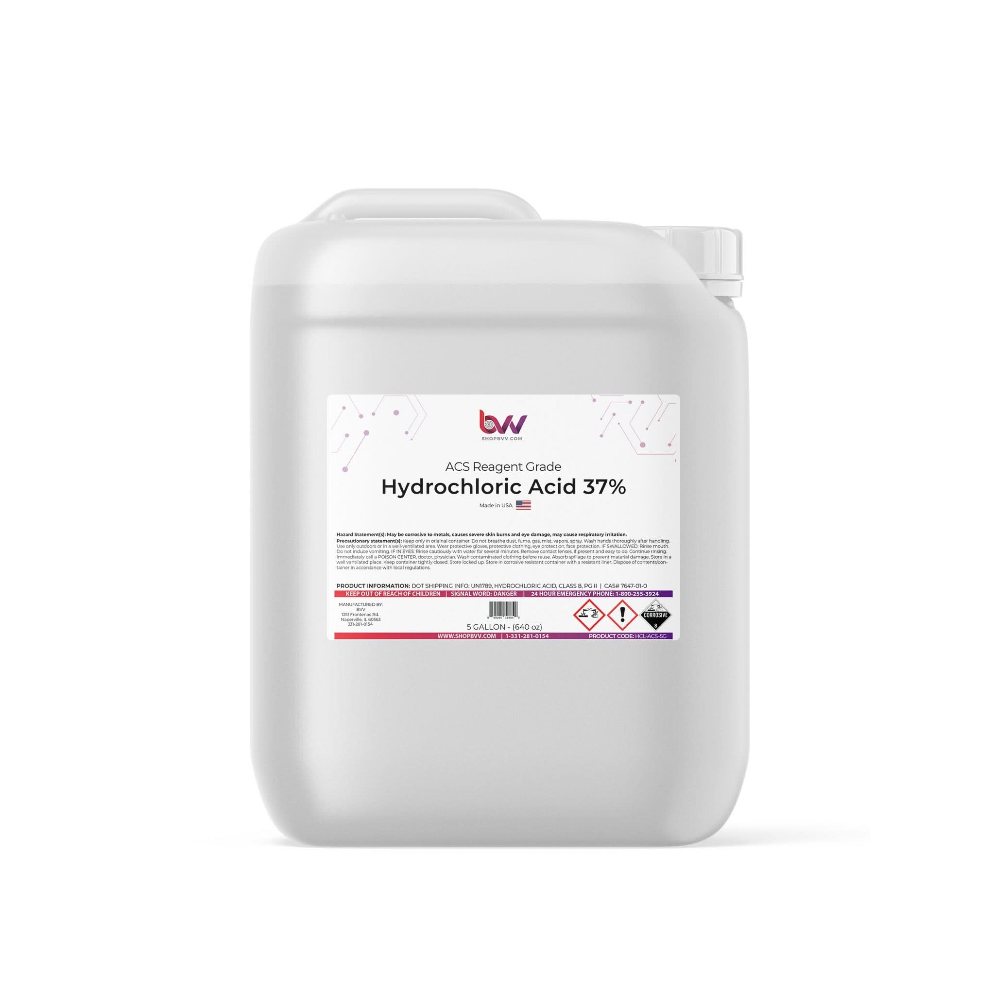 BVV Hydrochloric Acid 37% ACS Reagent Grade (HCL)