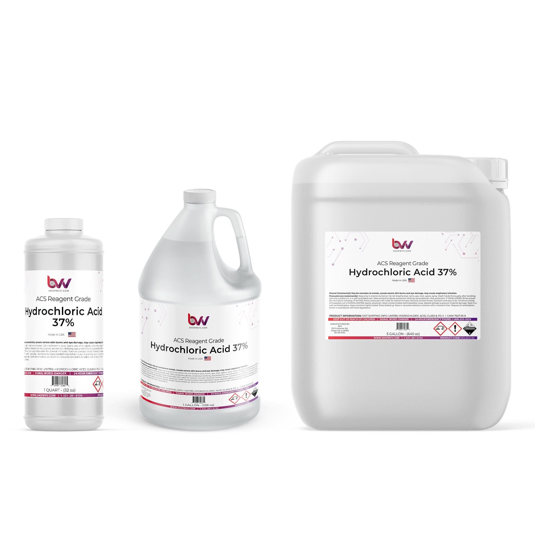 BVV Hydrochloric Acid 37% ACS Reagent Grade (HCL)