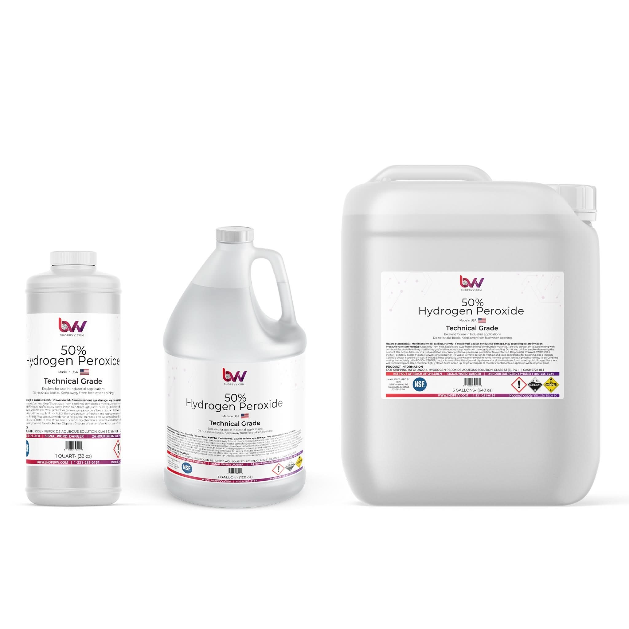 50% Hydrogen Peroxide Tech Grade NSF, H2O2