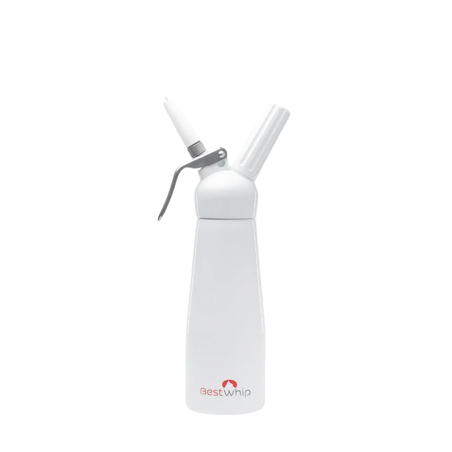 White Kitchen Whip Aluminum Dispenser 1 Pint & 1 Liter