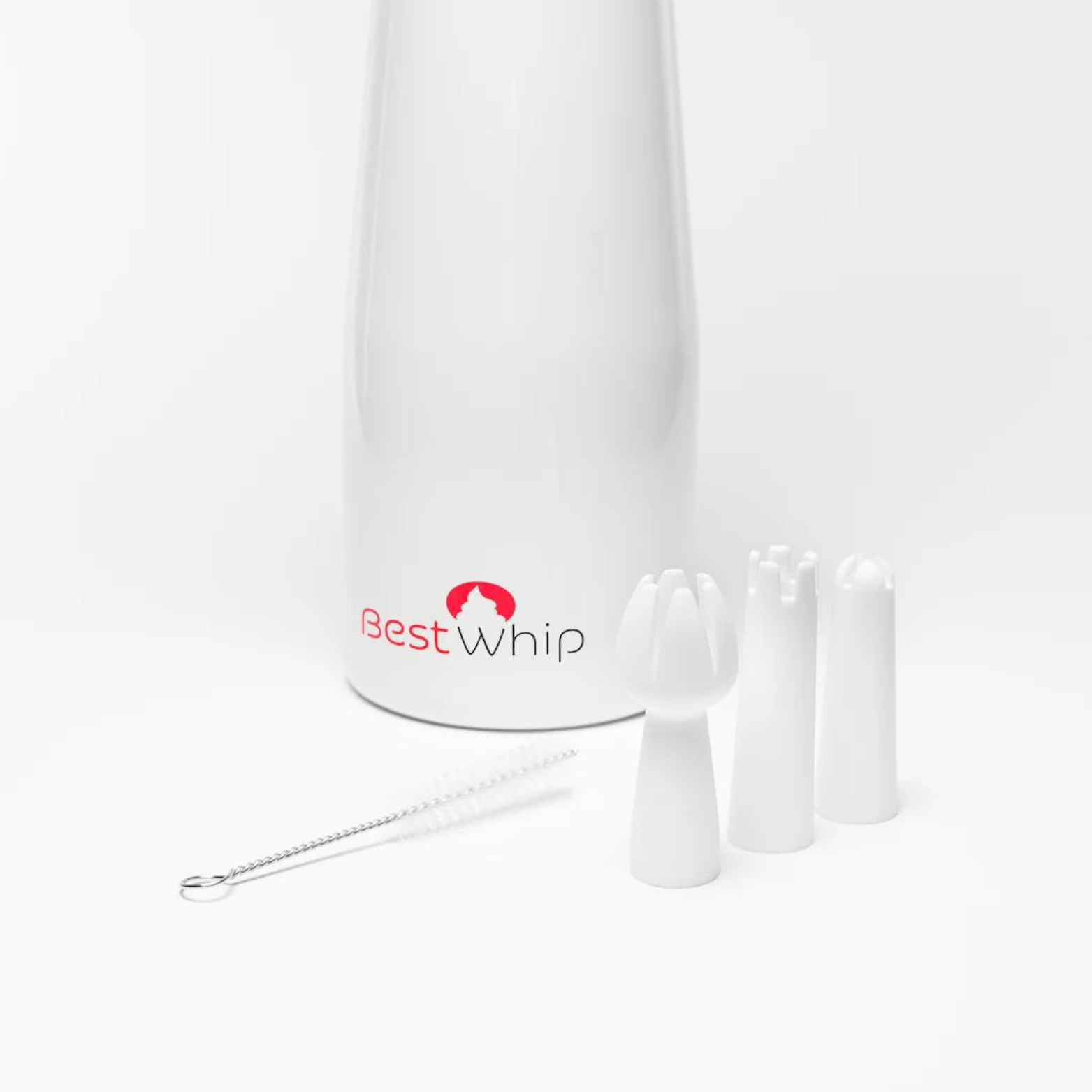 White Kitchen Whip Aluminum Dispenser 1 Pint & 1 Liter