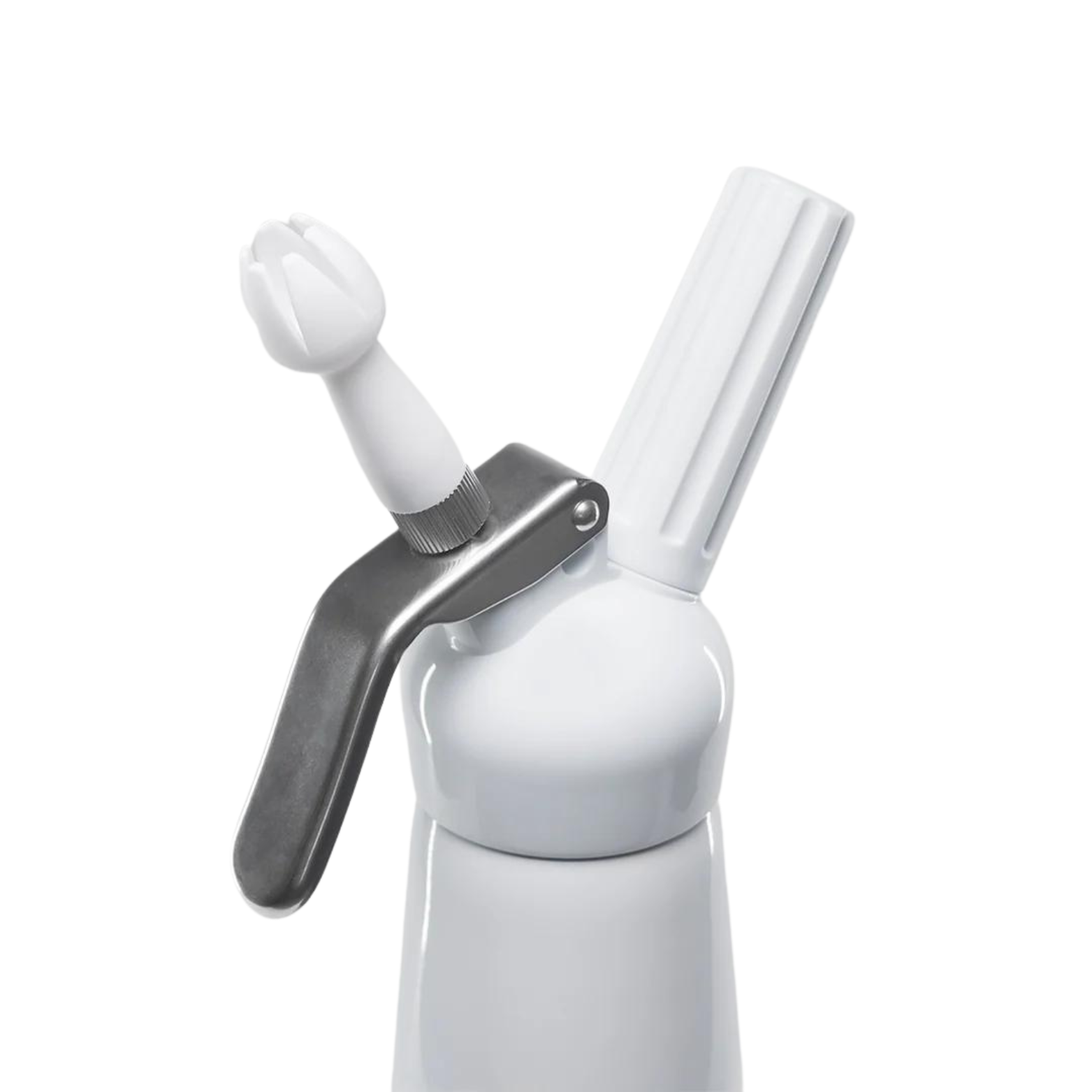 White Kitchen Whip Aluminum Dispenser 1 Pint & 1 Liter