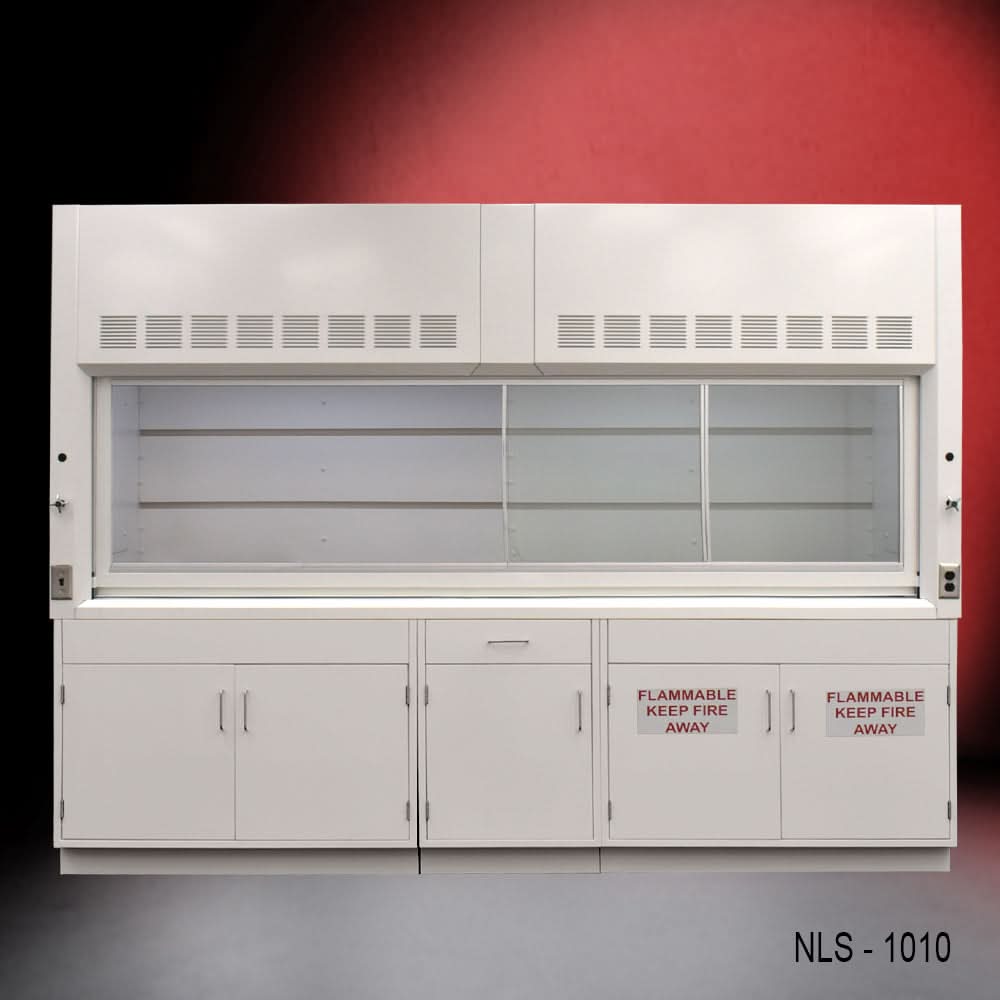 10′ Fisher American Laboratory Fume Hood w/ Flammable & General Storage