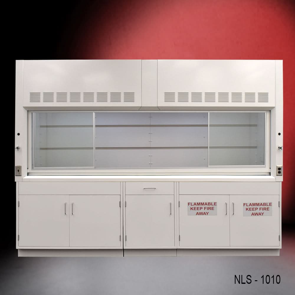 10′ Fisher American Laboratory Fume Hood w/ Flammable & General Storage