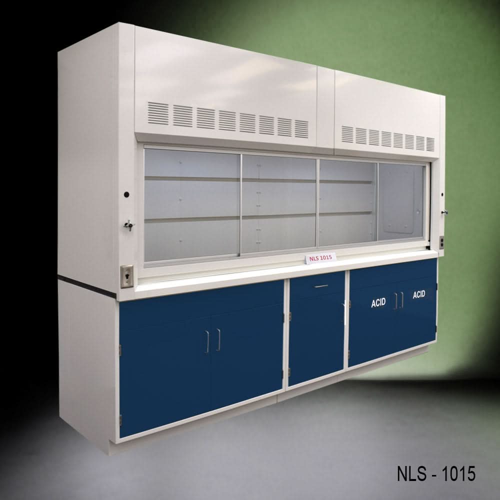 10′ Fisher American Fume Hood w/ ACID & General Storage
