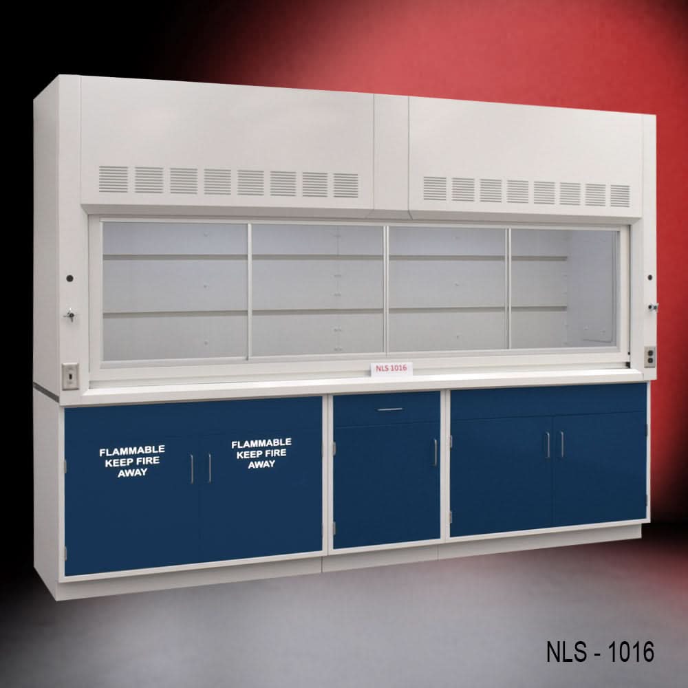 10′ Fisher American Fume Hood w/ Flammable & General Storage