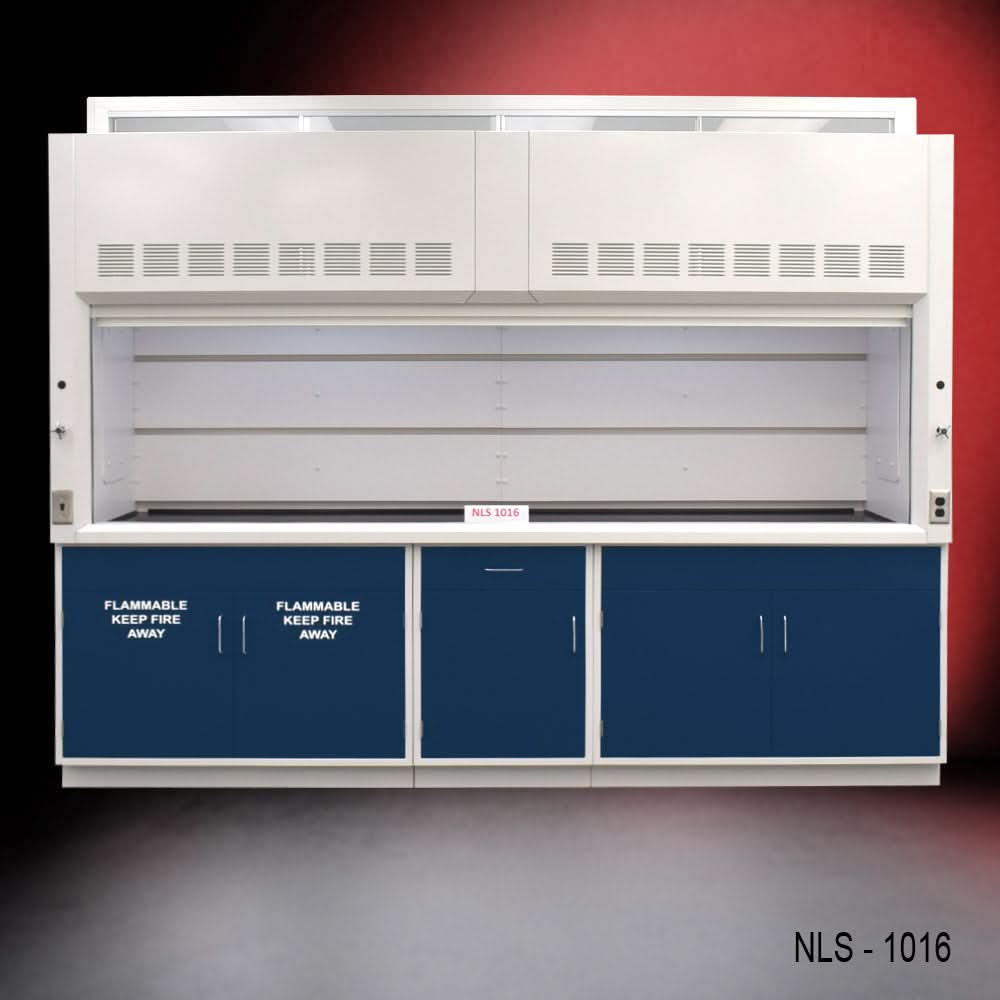 10′ Fisher American Fume Hood w/ Flammable & General Storage