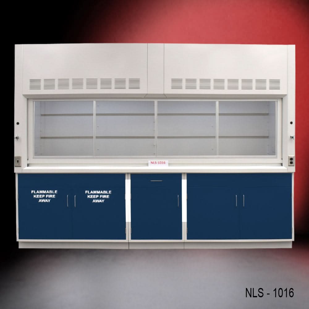10′ Fisher American Fume Hood w/ Flammable & General Storage