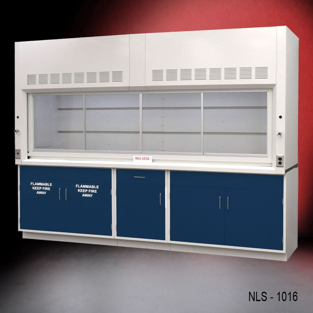10′ Fisher American Fume Hood w/ Flammable & General Storage