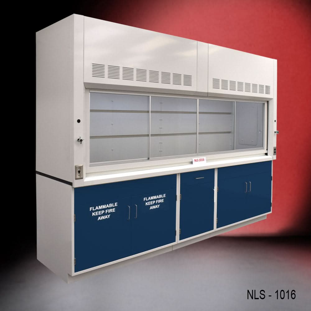 10′ Fisher American Fume Hood w/ Flammable & General Storage