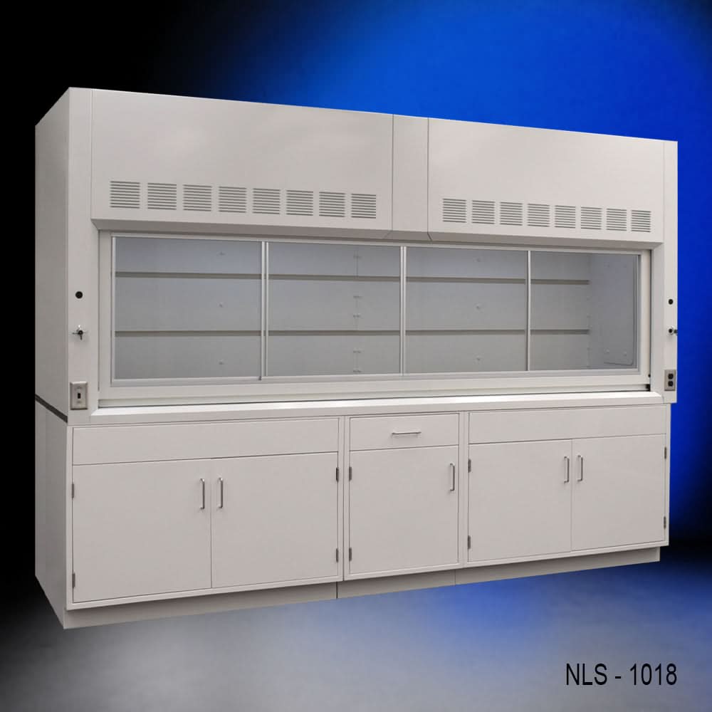 10′ x 48″ Fisher American Fume Hood w/ General Storage Cabinets