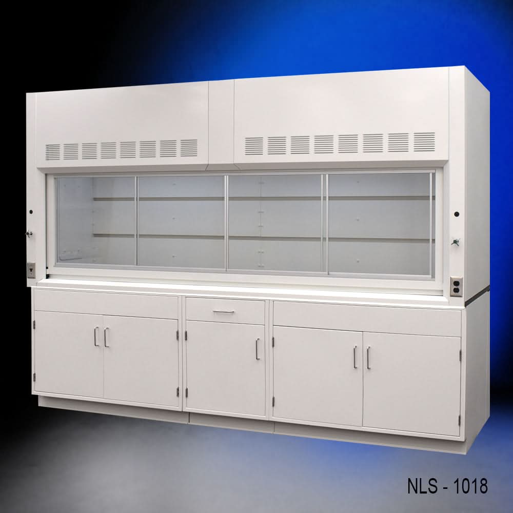 10′ x 48″ Fisher American Fume Hood w/ General Storage Cabinets